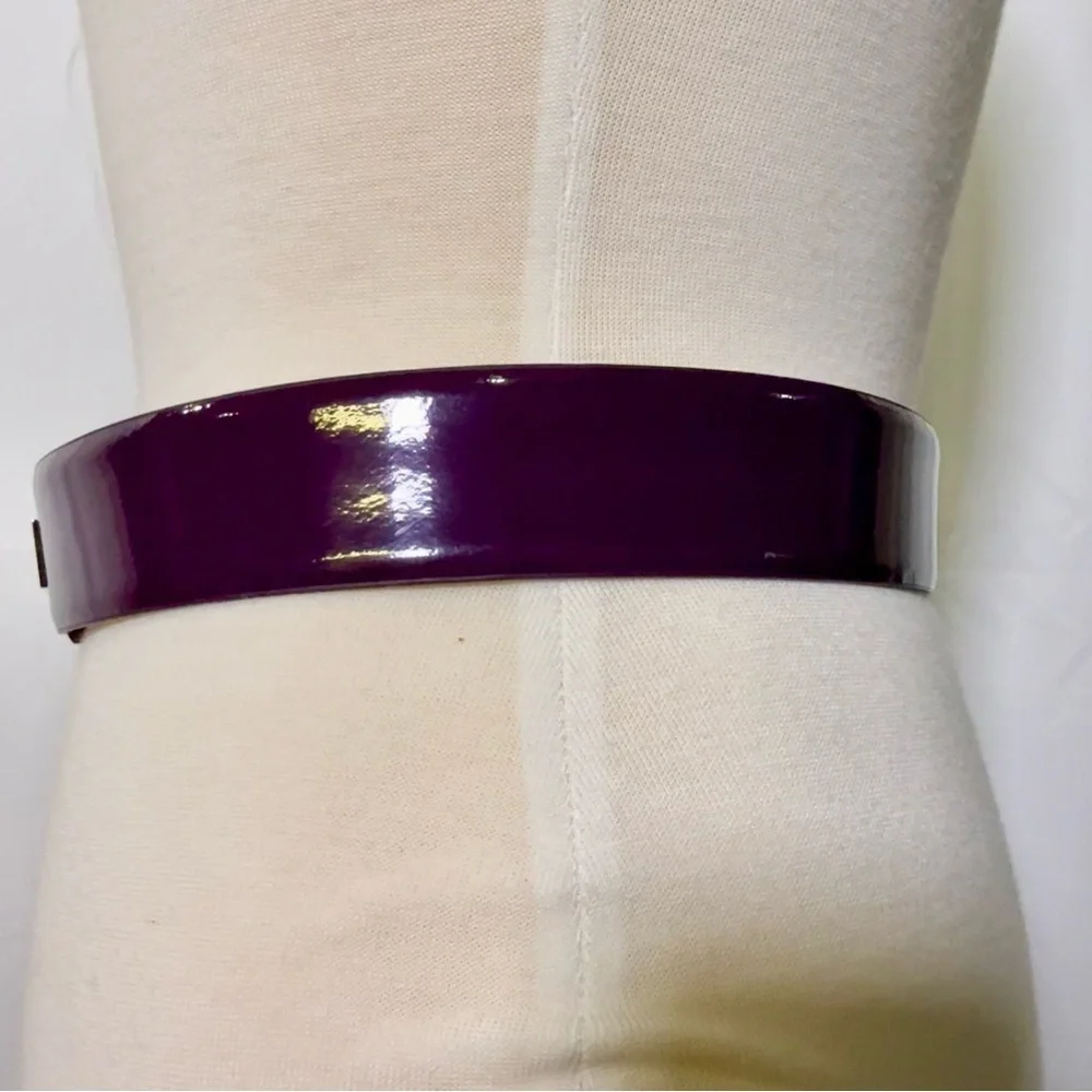 Vince Camuto Purple Patent Leather Statement Belt Wide Waist Cinch Size Medium